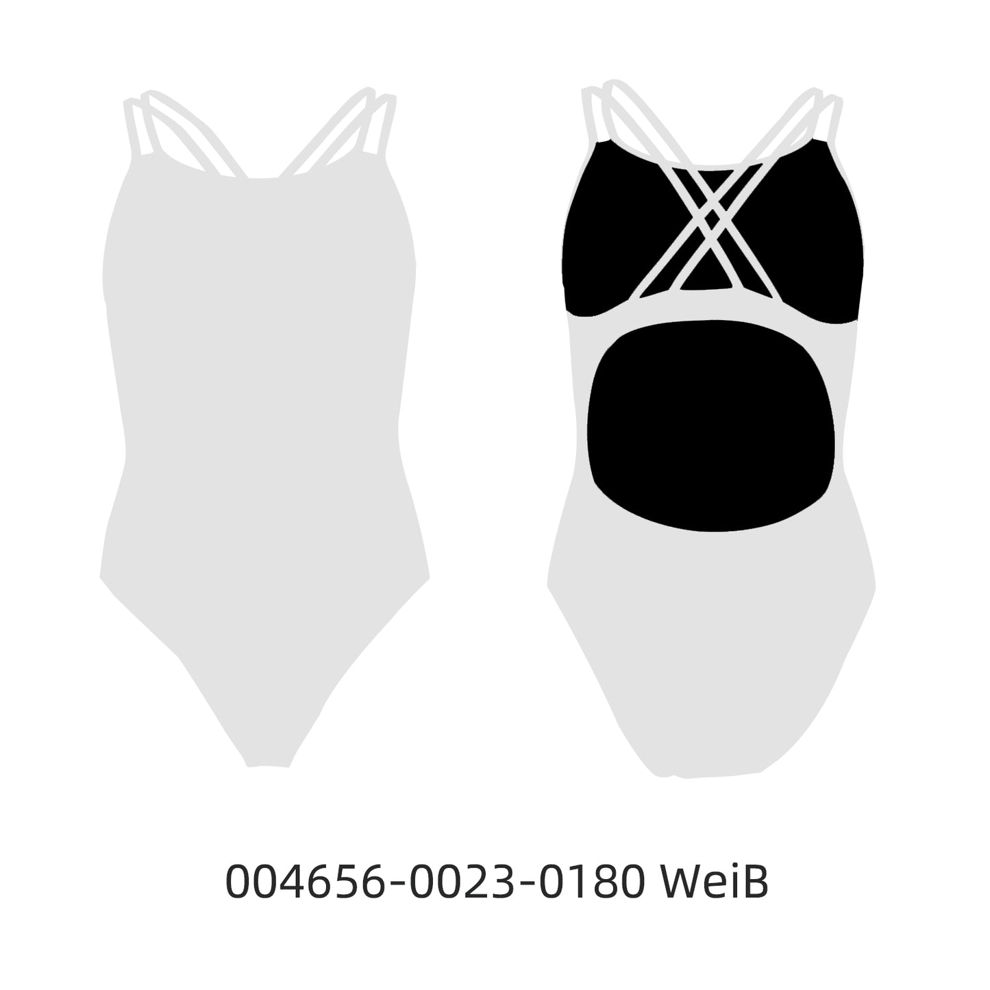 Famos 004656 Woman Double X-BACK Swimsuit Individuelle Badeanzüge