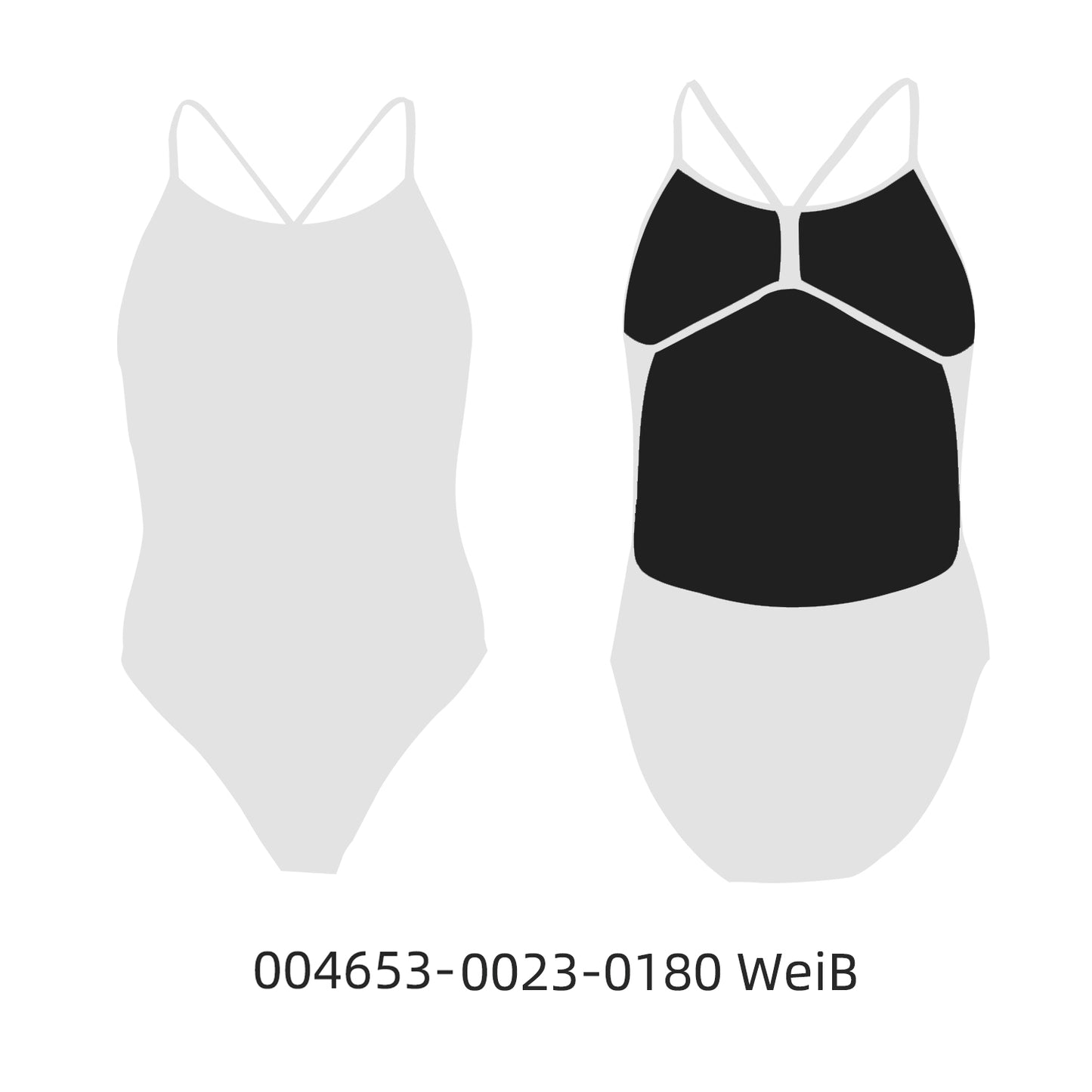 Famos 004653 Woman ONE-COLOR OPEN-BACK Swimsuit Individuelle Badeanzüge