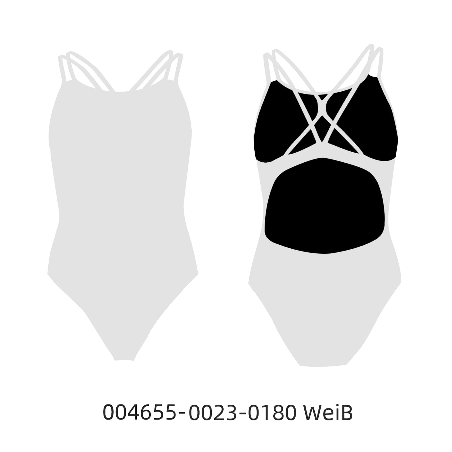 Famos 004655 Woman Double Cross X-BACK Swimsuit Individuelle Badeanzüge
