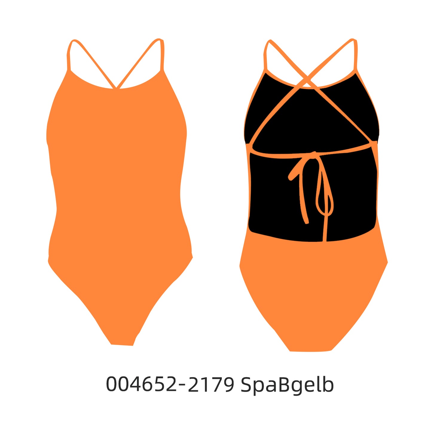 Famos 004652 Woman SINCLE-COLOR TIE-BACK Swimsuit Individuelle Badeanzüge