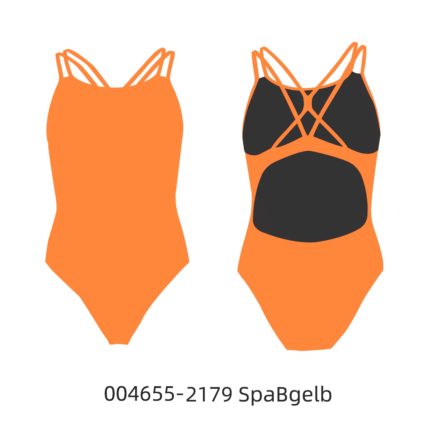 Famos 004655 Woman Double Cross X-BACK Swimsuit Individuelle Badeanzüge