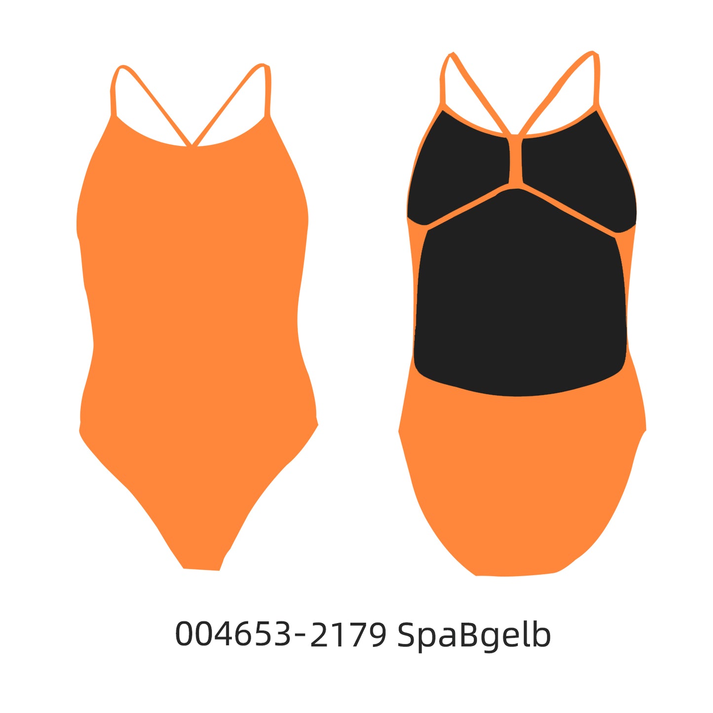 Famos 004653 Woman ONE-COLOR OPEN-BACK Swimsuit Individuelle Badeanzüge