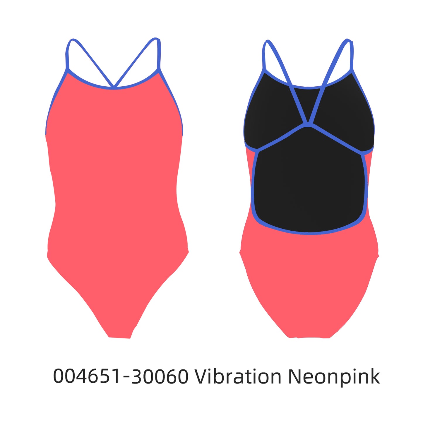 Famos 004651 Woman TWO-COLOR OPEN-BACK Swimsuit Individuelle Badeanzüge