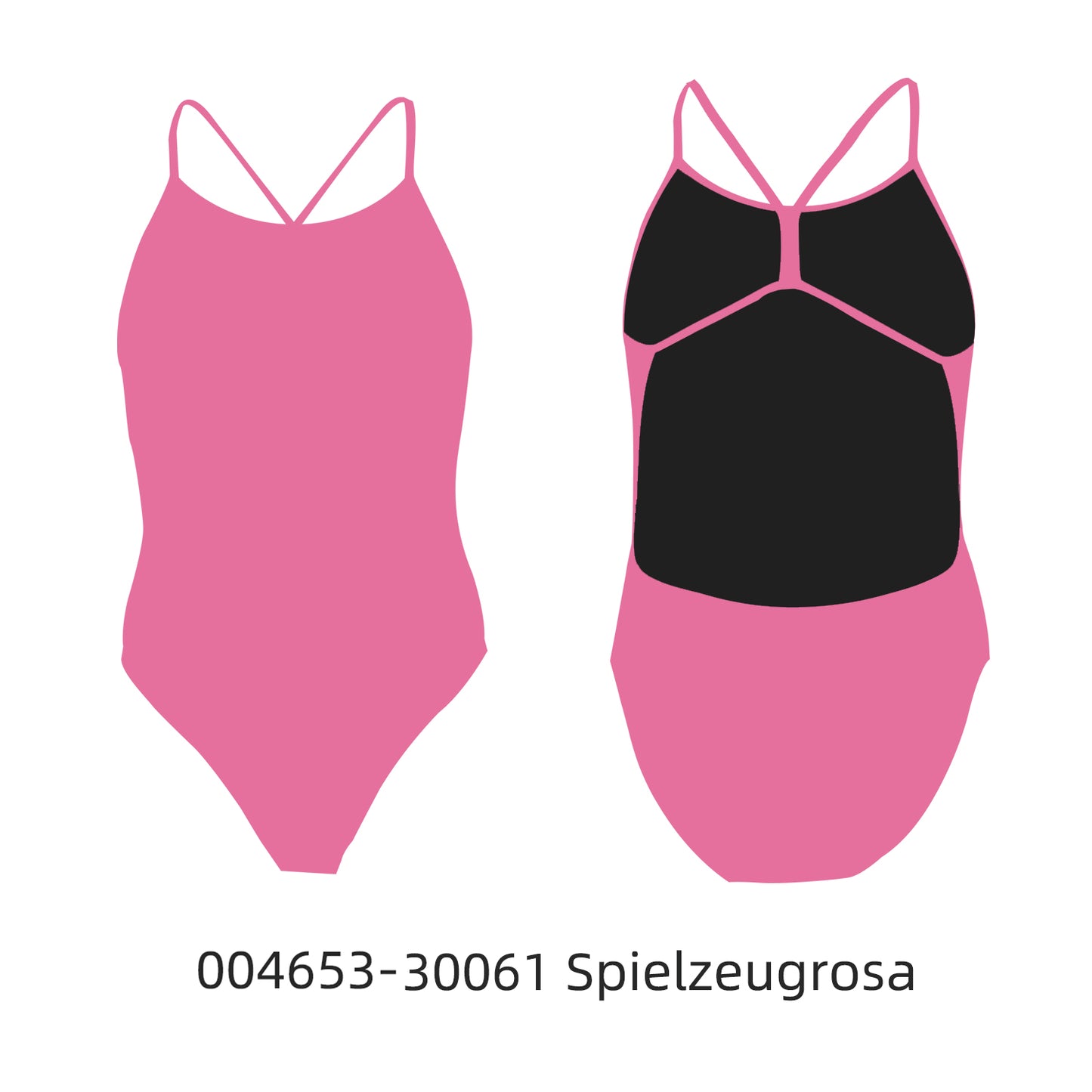 Famos 004653 Woman ONE-COLOR OPEN-BACK Swimsuit Individuelle Badeanzüge
