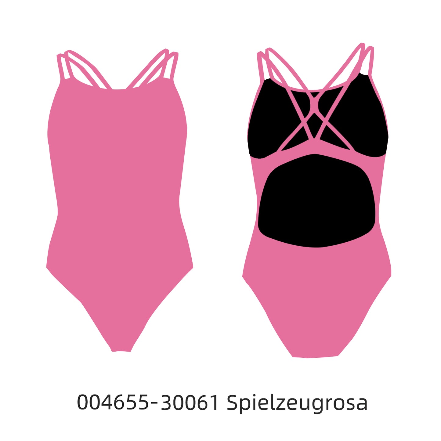 Famos 004655 Woman Double Cross X-BACK Swimsuit Individuelle Badeanzüge
