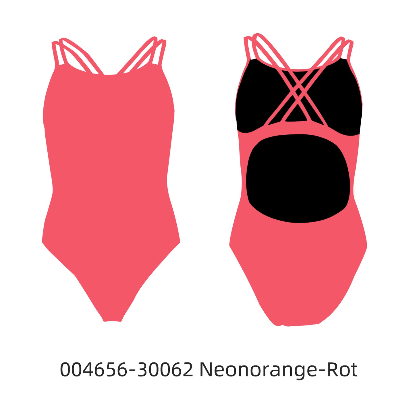 Famos 004656 Woman Double X-BACK Swimsuit Individuelle Badeanzüge
