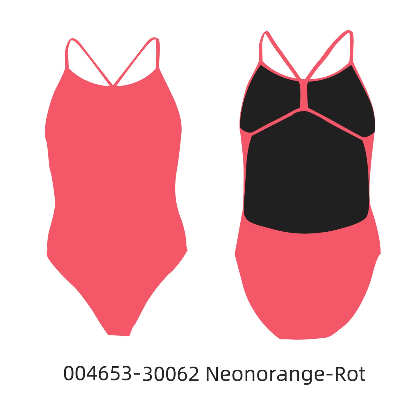 Famos 004653 Woman ONE-COLOR OPEN-BACK Swimsuit Individuelle Badeanzüge