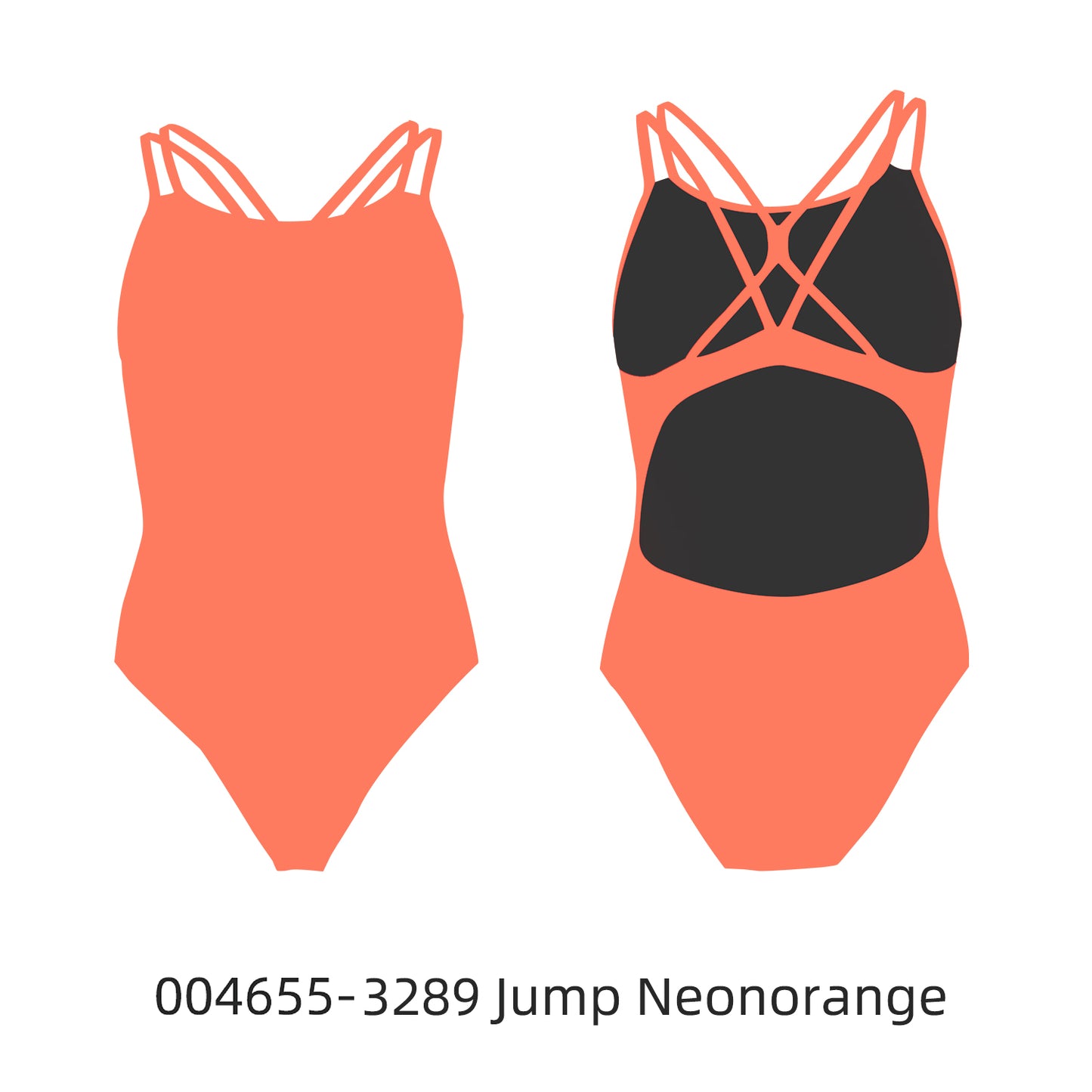 Famos 004655 Woman Double Cross X-BACK Swimsuit Individuelle Badeanzüge