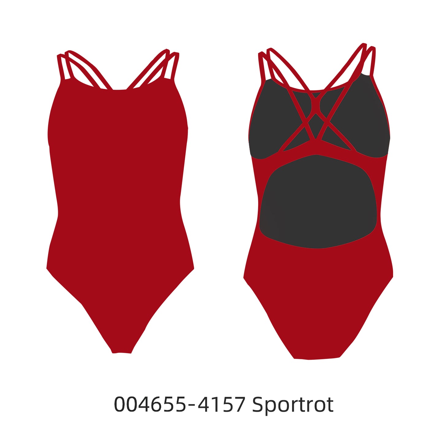 Famos 004655 Woman Double Cross X-BACK Swimsuit Individuelle Badeanzüge