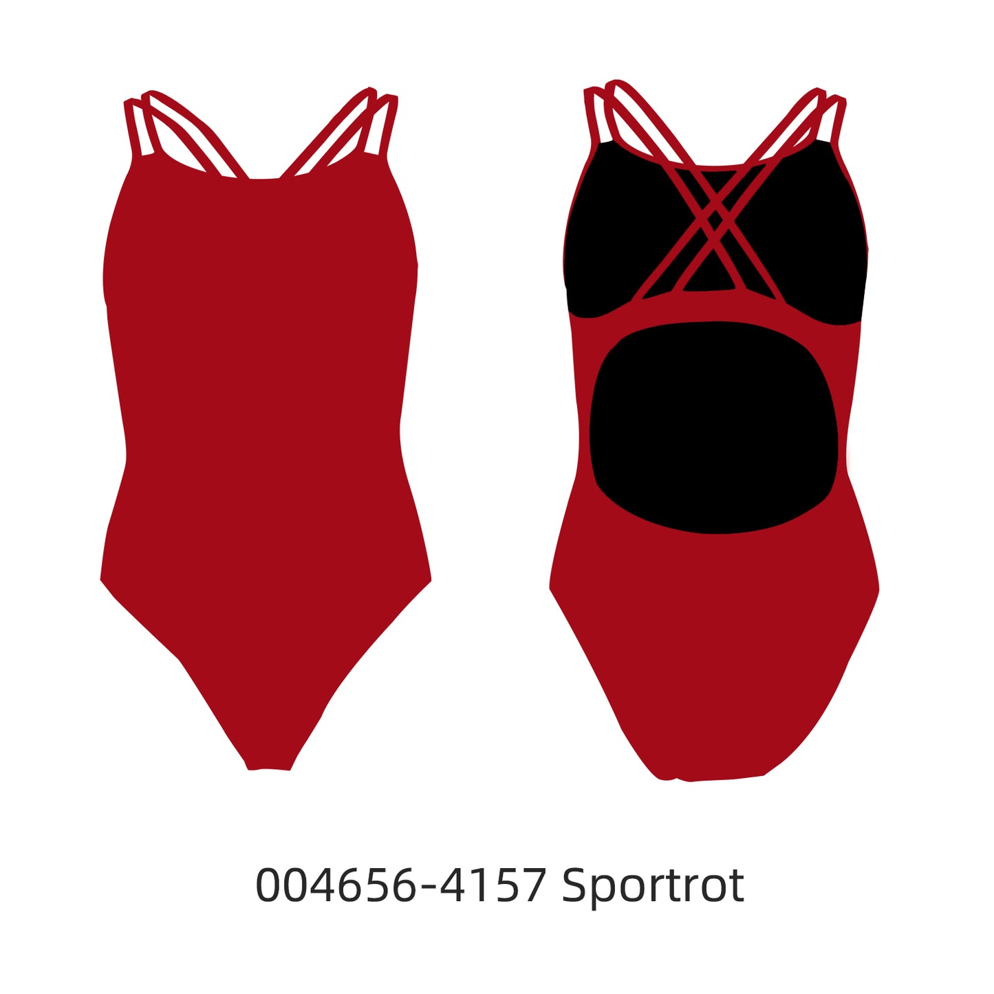 Famos 004656 Woman Double X-BACK Swimsuit Individuelle Badeanzüge