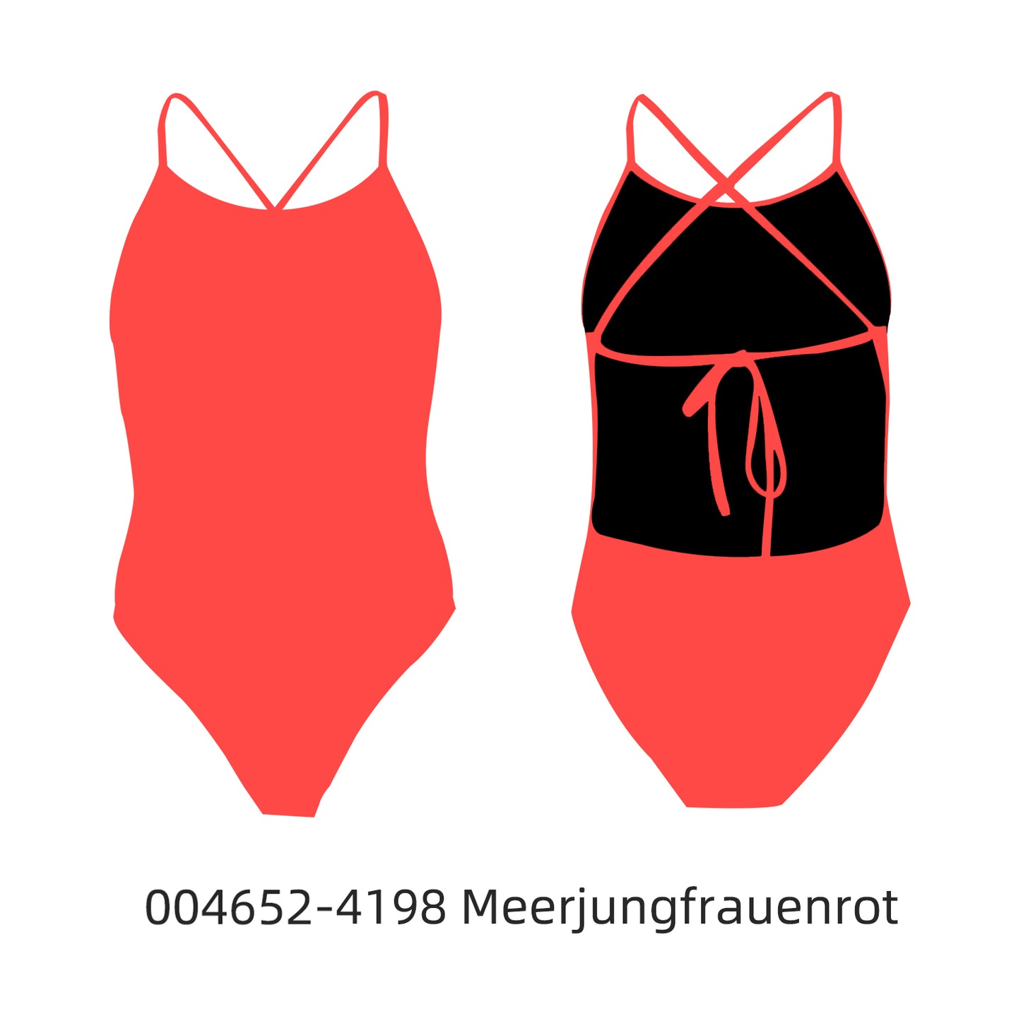 Famos 004652 Woman SINCLE-COLOR TIE-BACK Swimsuit Individuelle Badeanzüge