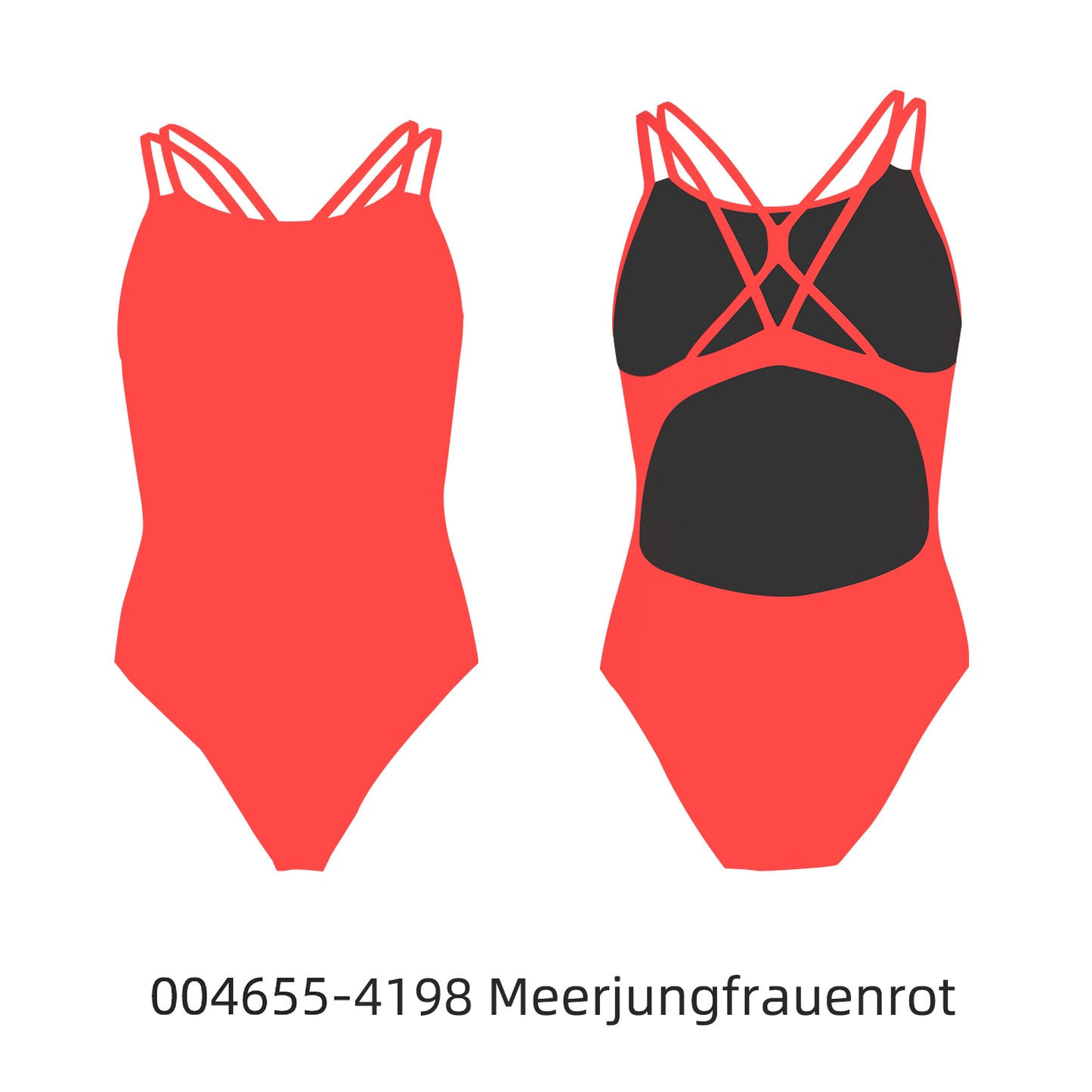 Famos 004655 Woman Double Cross X-BACK Swimsuit Individuelle Badeanzüge