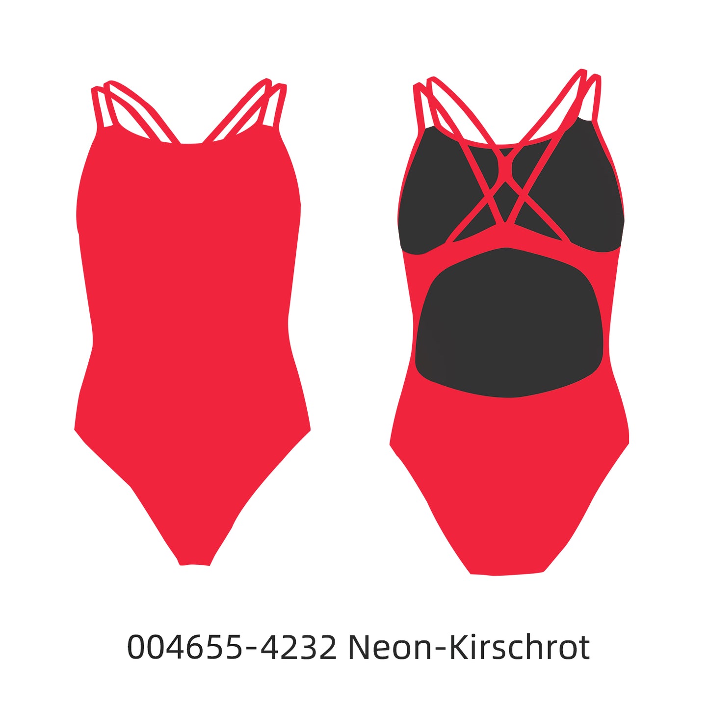 Famos 004655 Woman Double Cross X-BACK Swimsuit Individuelle Badeanzüge