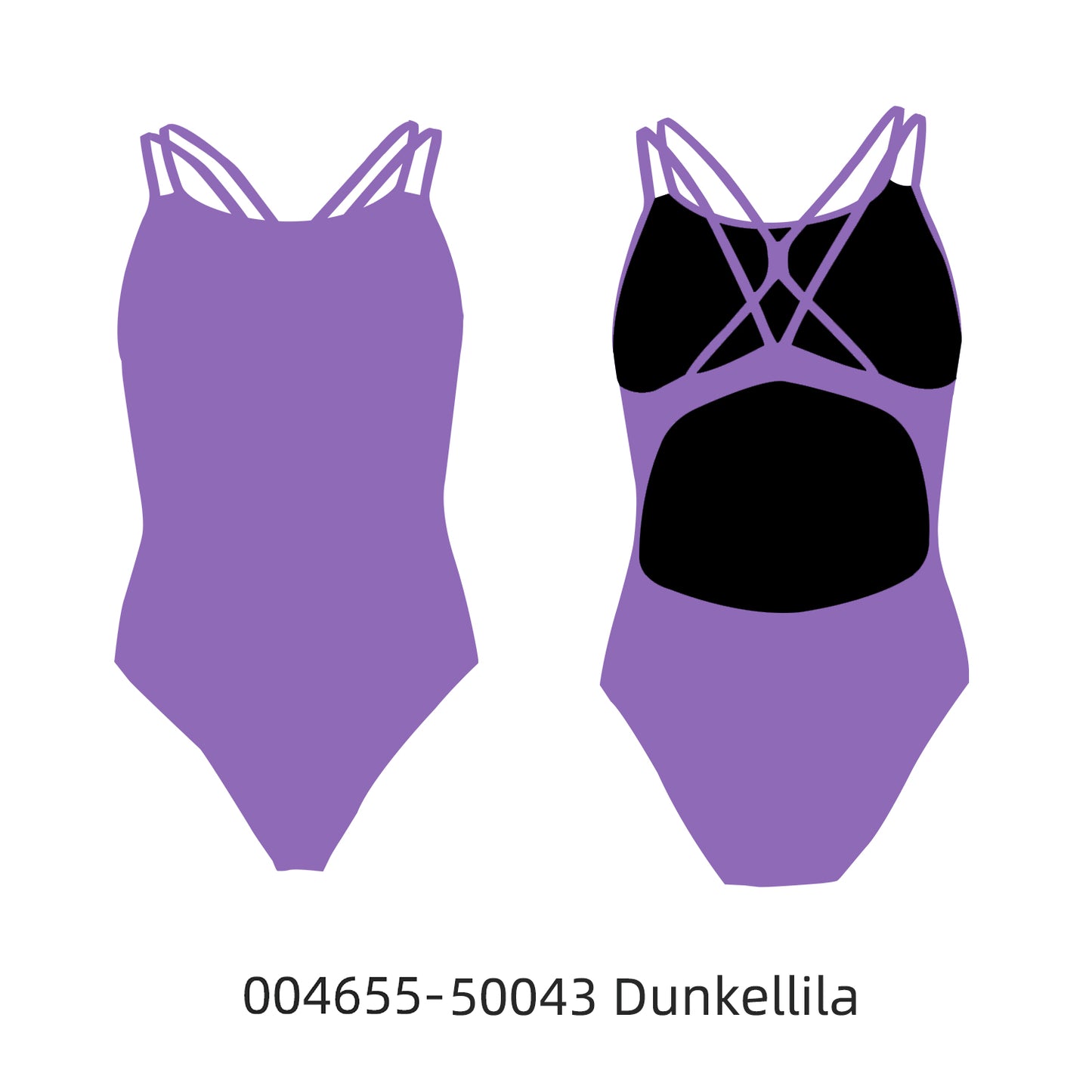 Famos 004655 Woman Double Cross X-BACK Swimsuit Individuelle Badeanzüge