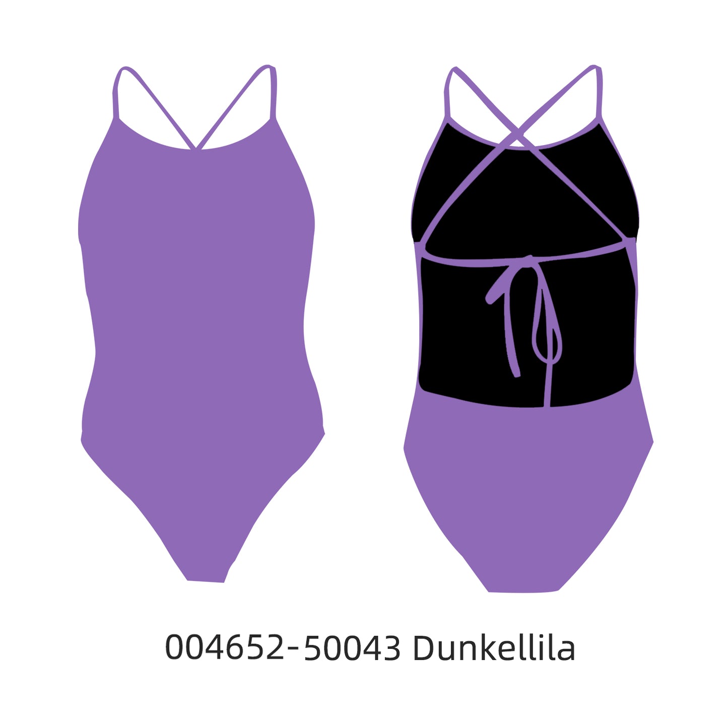 Famos 004652 Woman SINCLE-COLOR TIE-BACK Swimsuit Individuelle Badeanzüge