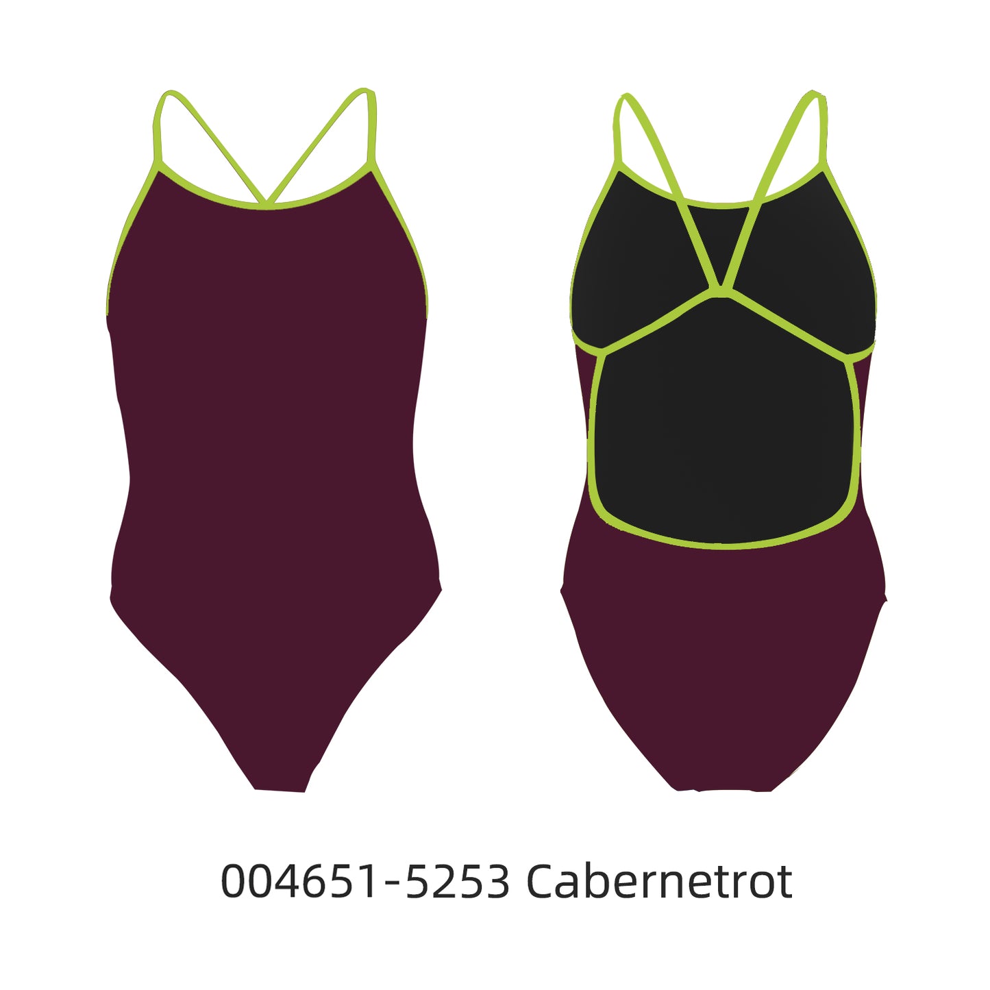 Famos 004651 Woman TWO-COLOR OPEN-BACK Swimsuit Individuelle Badeanzüge