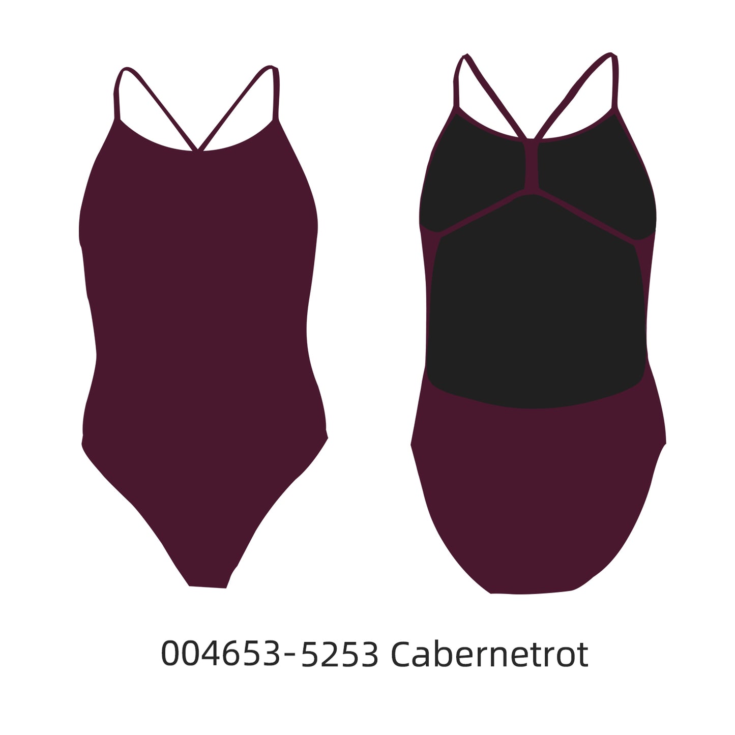Famos 004653 Woman ONE-COLOR OPEN-BACK Swimsuit Individuelle Badeanzüge