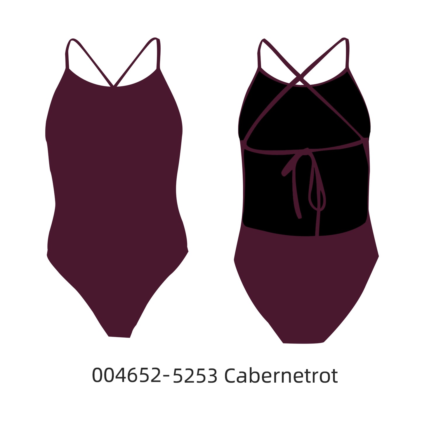 Famos 004652 Woman SINCLE-COLOR TIE-BACK Swimsuit Individuelle Badeanzüge