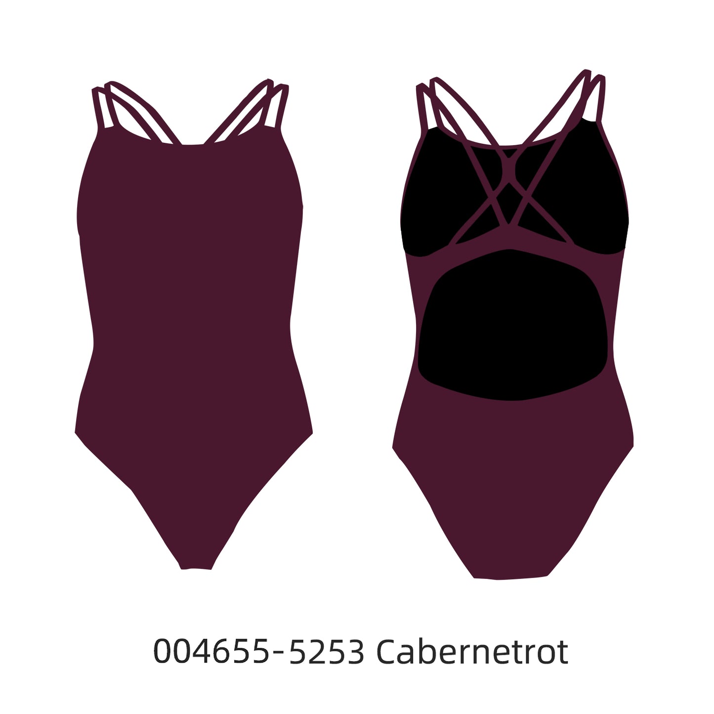 Famos 004655 Woman Double Cross X-BACK Swimsuit Individuelle Badeanzüge
