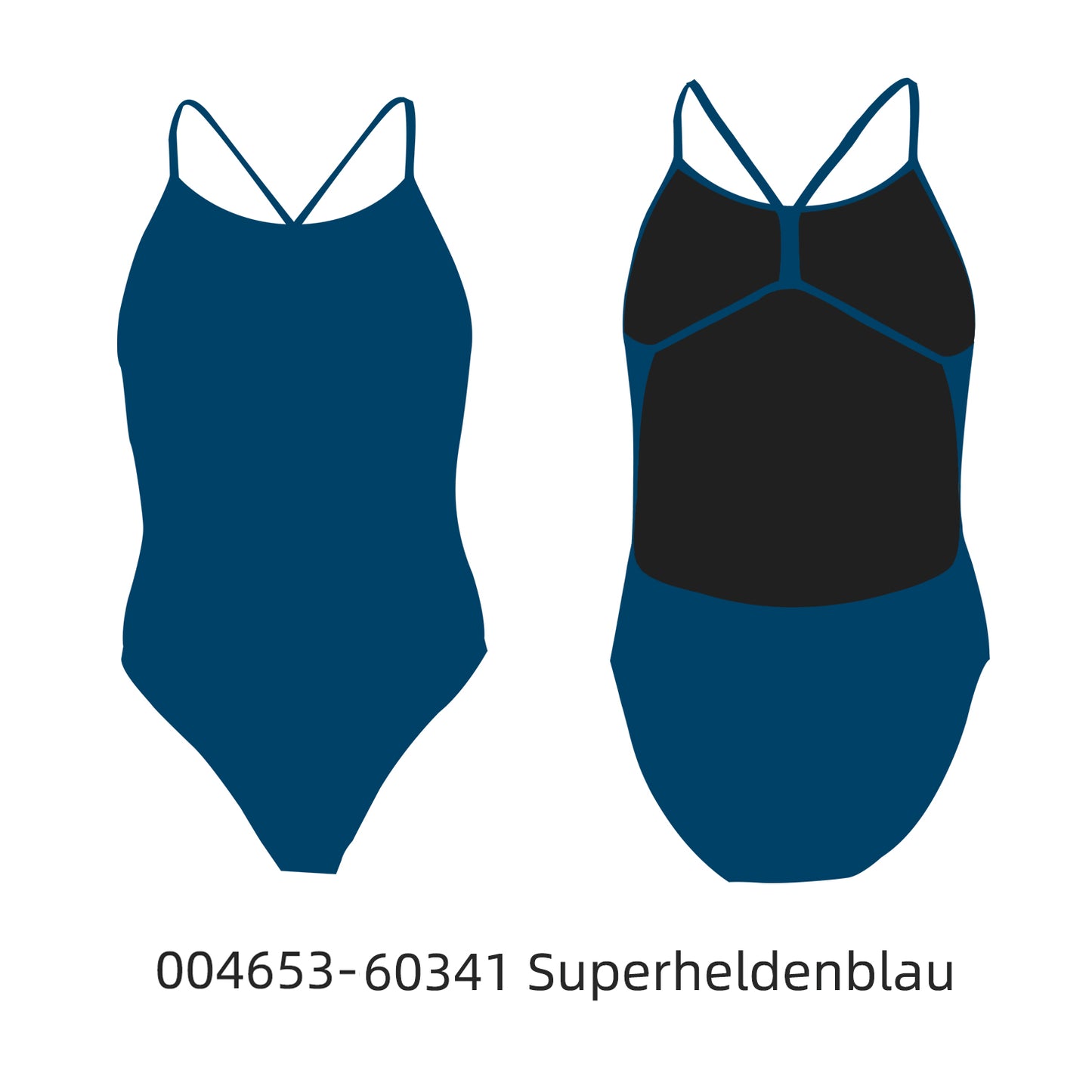 Famos 004653 Woman ONE-COLOR OPEN-BACK Swimsuit Individuelle Badeanzüge
