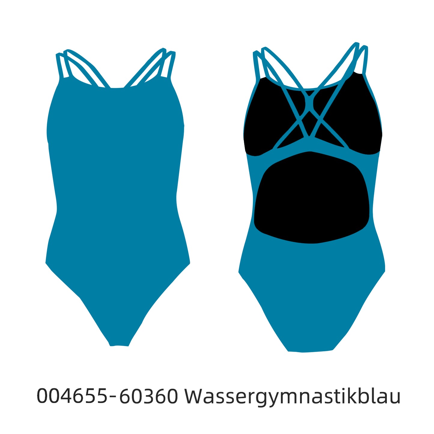 Famos 004655 Woman Double Cross X-BACK Swimsuit Individuelle Badeanzüge