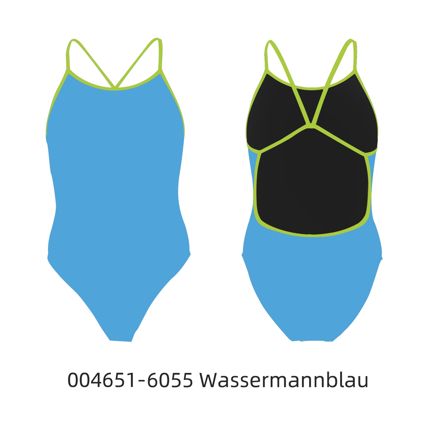 Famos 004651 Woman TWO-COLOR OPEN-BACK Swimsuit Individuelle Badeanzüge