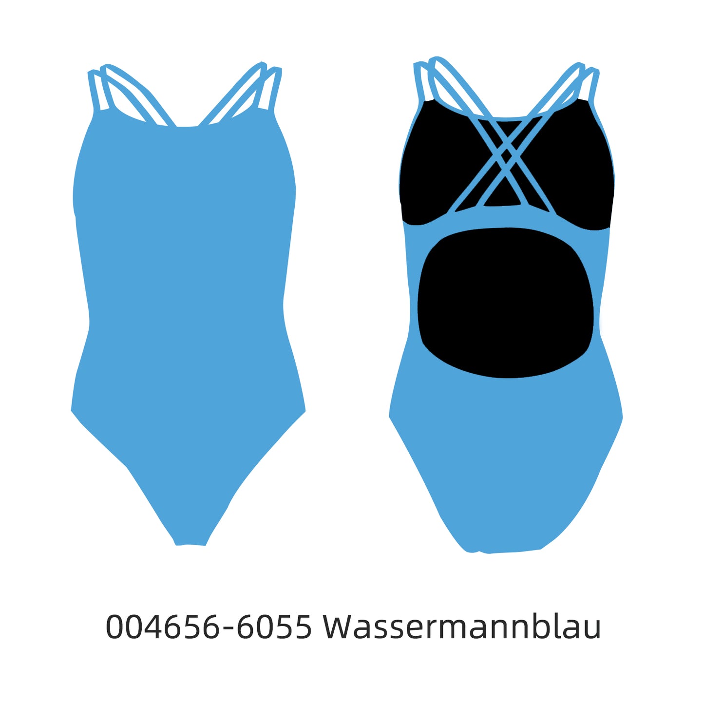 Famos 004656 Woman Double X-BACK Swimsuit Individuelle Badeanzüge