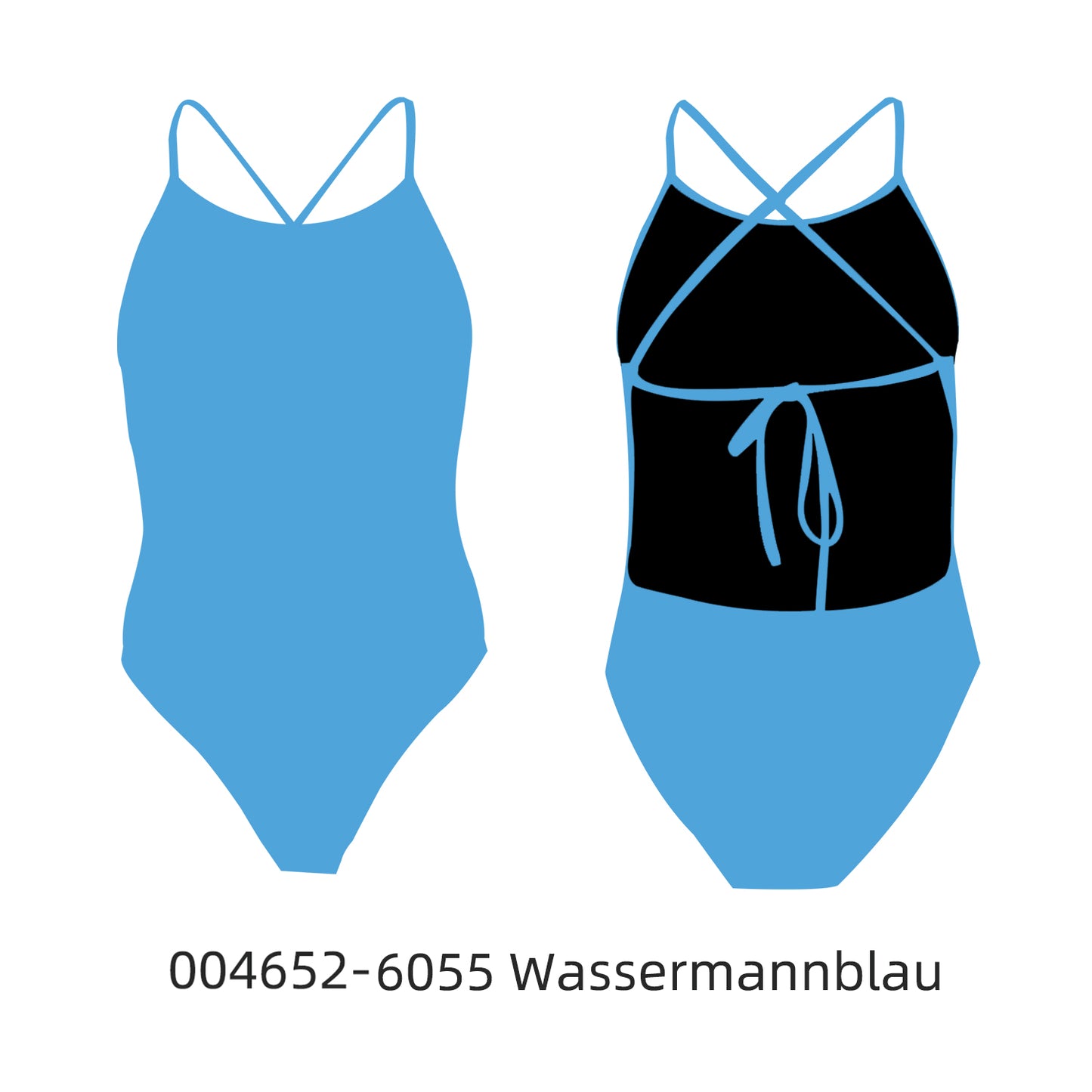 Famos 004652 Woman SINCLE-COLOR TIE-BACK Swimsuit Individuelle Badeanzüge