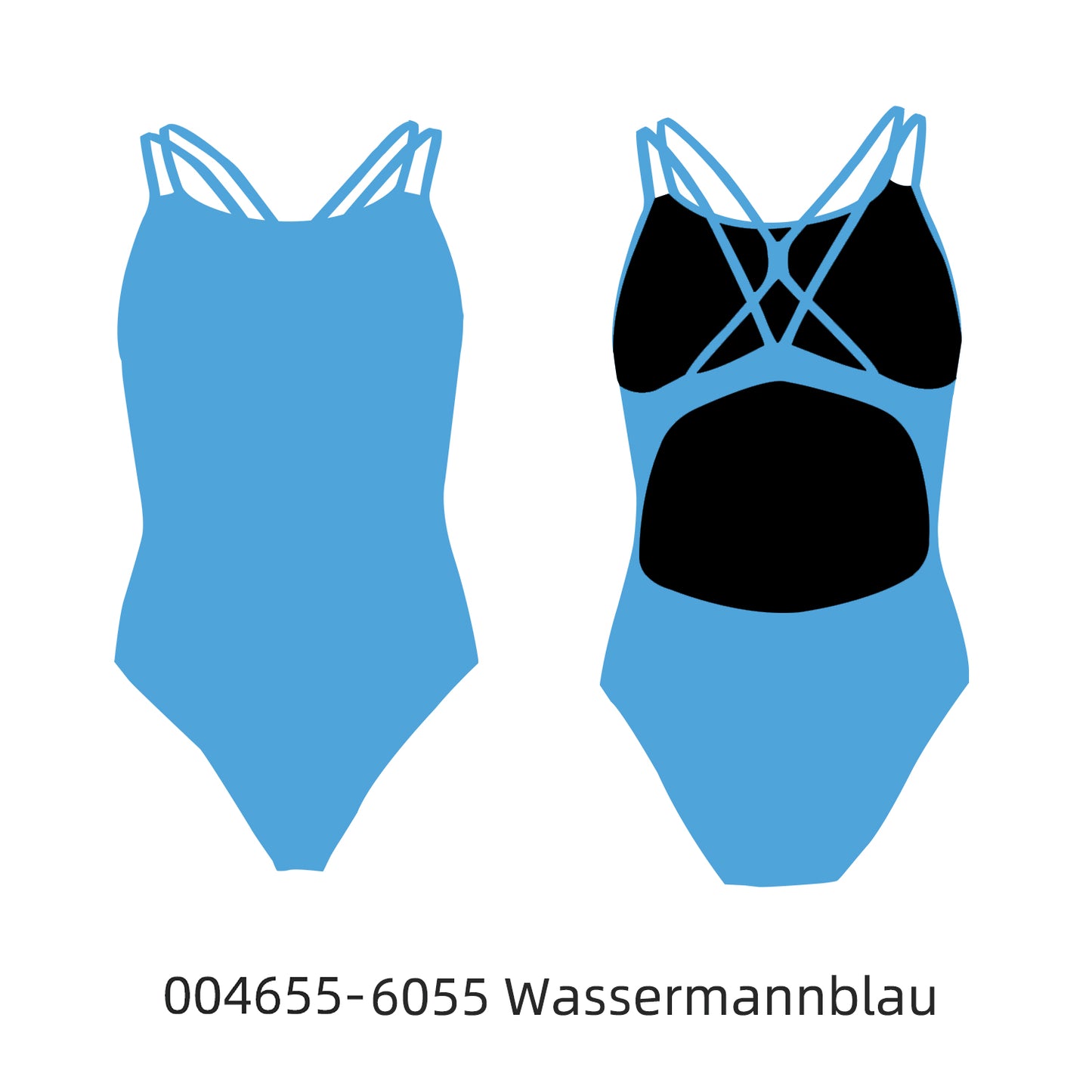 Famos 004655 Woman Double Cross X-BACK Swimsuit Individuelle Badeanzüge