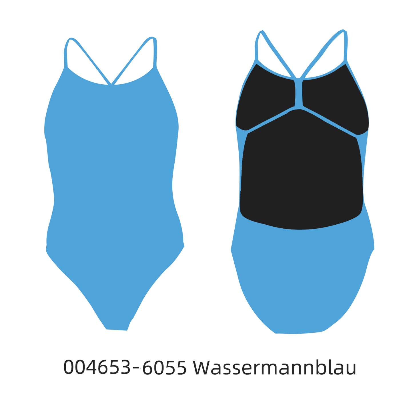 Famos 004653 Woman ONE-COLOR OPEN-BACK Swimsuit Individuelle Badeanzüge
