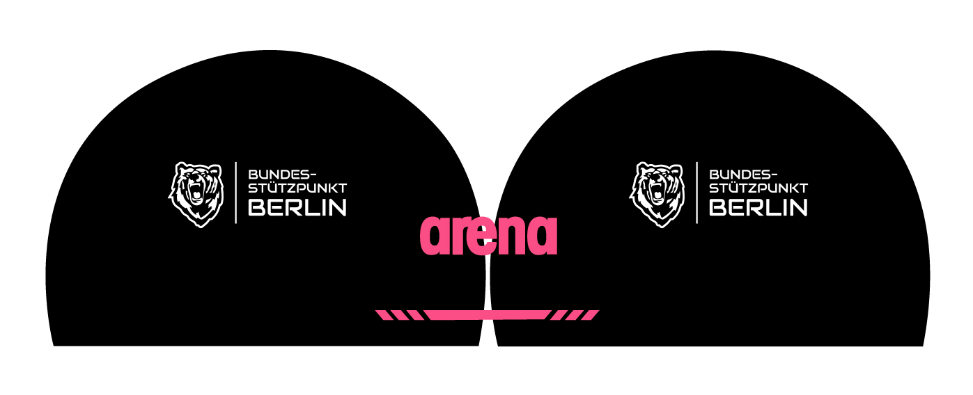 Berlin Stützpunkt Badekappe Verein Schwimmkappe Arena 3D Soft Kappe mit Namen Training Wettkampf