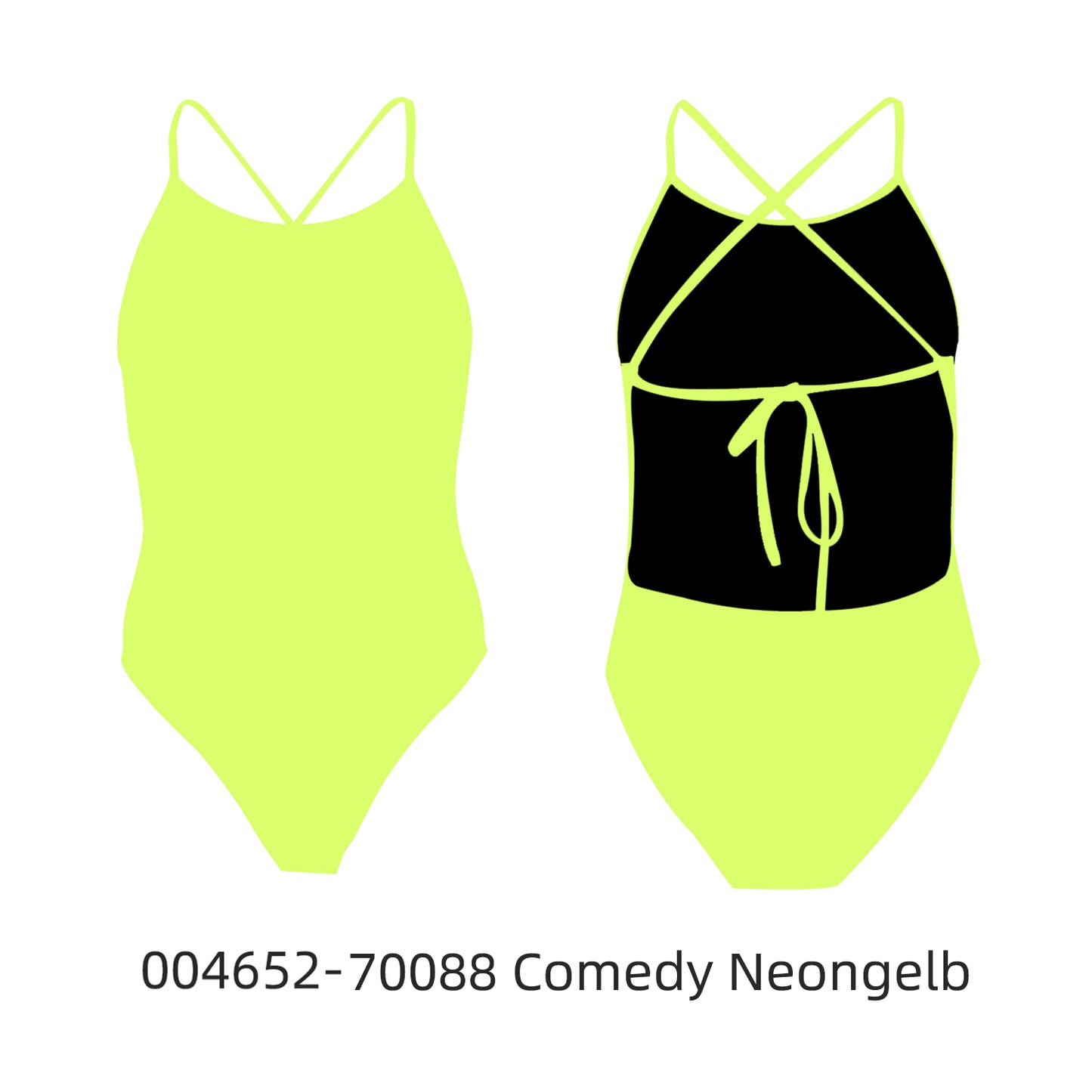 Famos 004652 Woman SINCLE-COLOR TIE-BACK Swimsuit Individuelle Badeanzüge