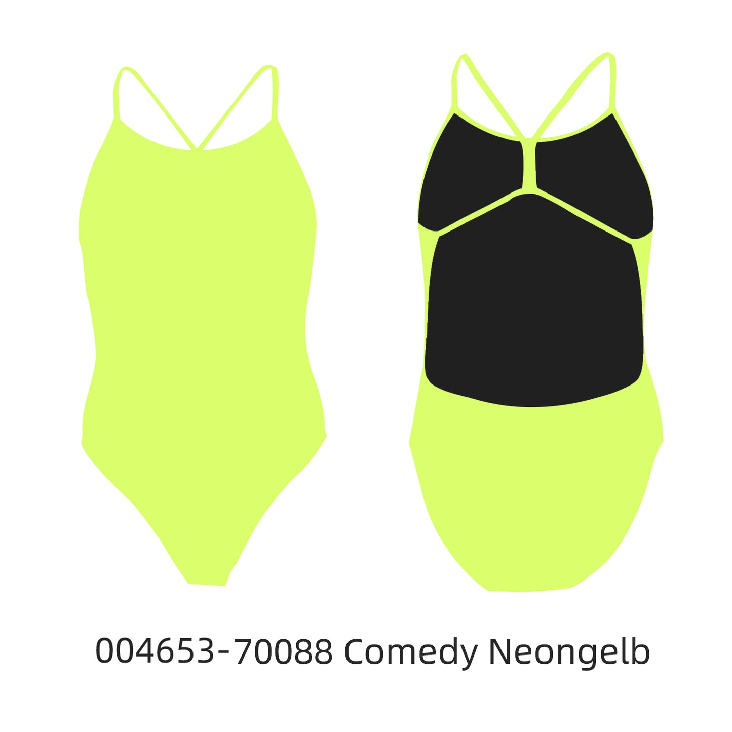 Famos 004653 Woman ONE-COLOR OPEN-BACK Swimsuit Individuelle Badeanzüge