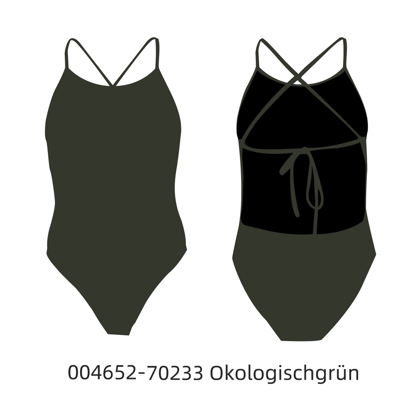 Famos 004652 Woman SINCLE-COLOR TIE-BACK Swimsuit Individuelle Badeanzüge