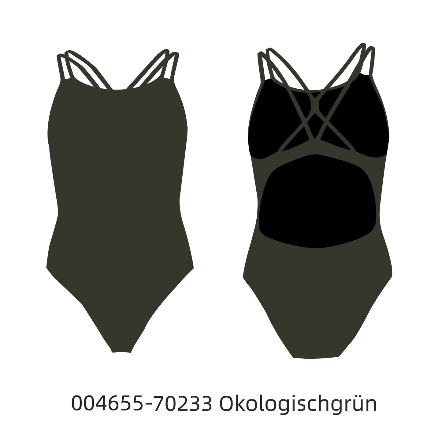 Famos 004655 Woman Double Cross X-BACK Swimsuit Individuelle Badeanzüge