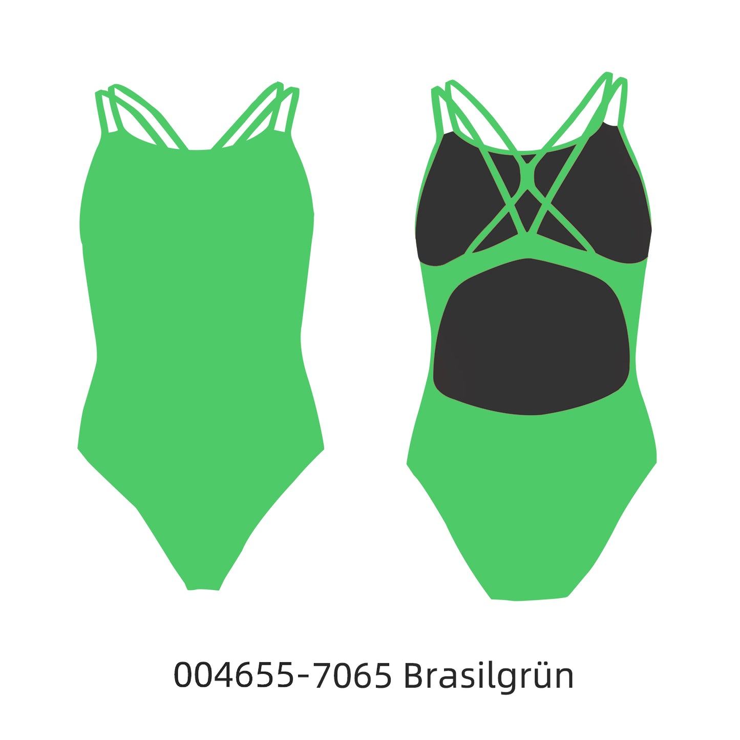 Famos 004655 Woman Double Cross X-BACK Swimsuit Individuelle Badeanzüge
