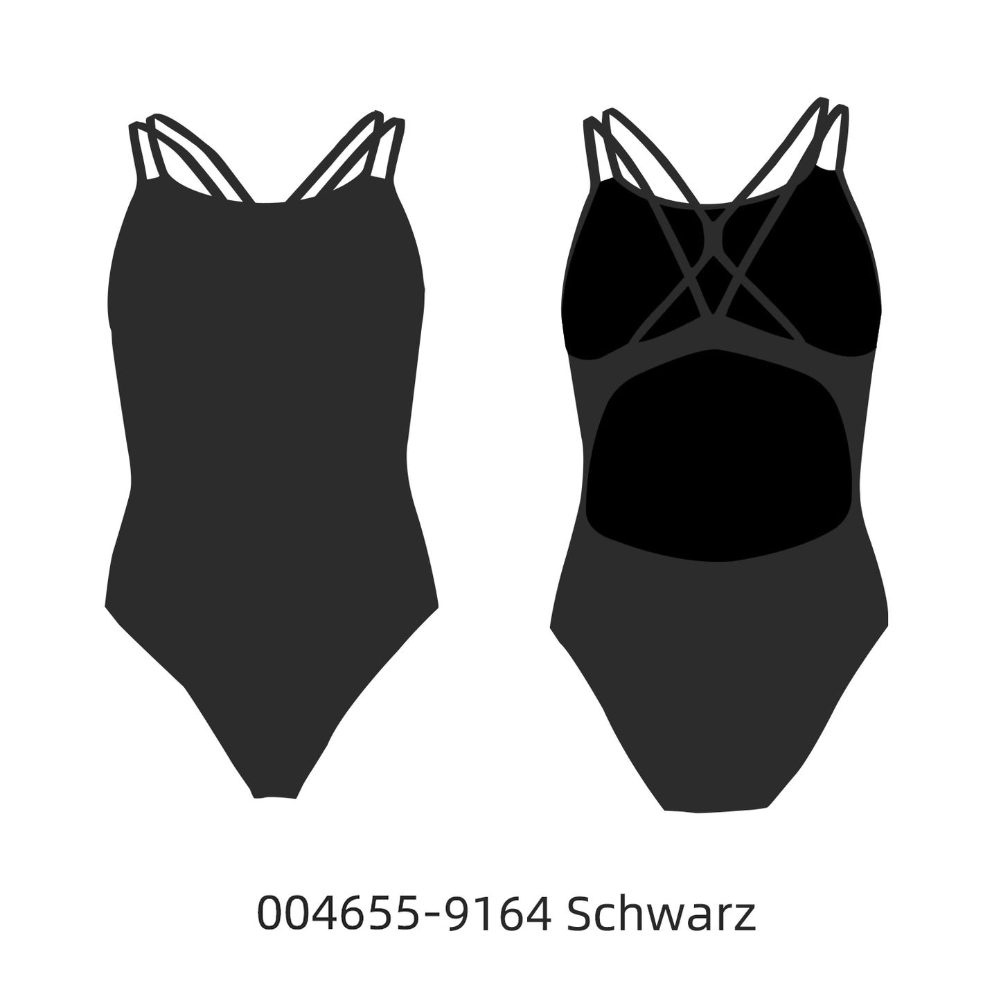Famos 004655 Woman Double Cross X-BACK Swimsuit Individuelle Badeanzüge