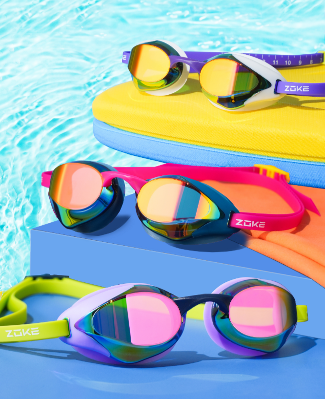 ZOKE Schwimmbrille Wettkampfbrille Mirror verspiegelt