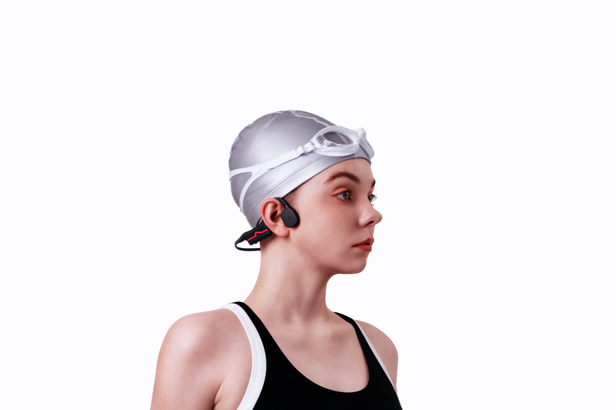 SWONDER ALPHA Kopfhörer Knochenschall Open-Ear Laufen & Schwimmen Bluetooth & integrierte Speicherkarte 32GB