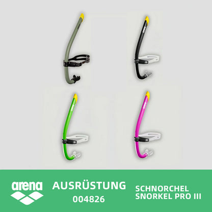ARENA Schnorchel SWIM SNORKEL PRO III 004826 Vorne montiert Zwei Mundstücke Zwei Luftregler