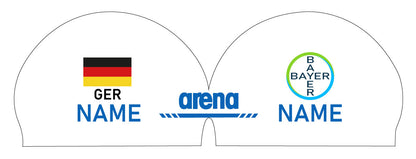 Personalisierte Schwimmkappe – mit Deutschland-Fahne, eigenem Namen & eigenem Vereinslogo – 000400 – ARENA 3D SOFT WETTKAMPF BADEKAPPE DEUTSCHLANDKAPPE / DEUTSCHLAND BADEKAPPE