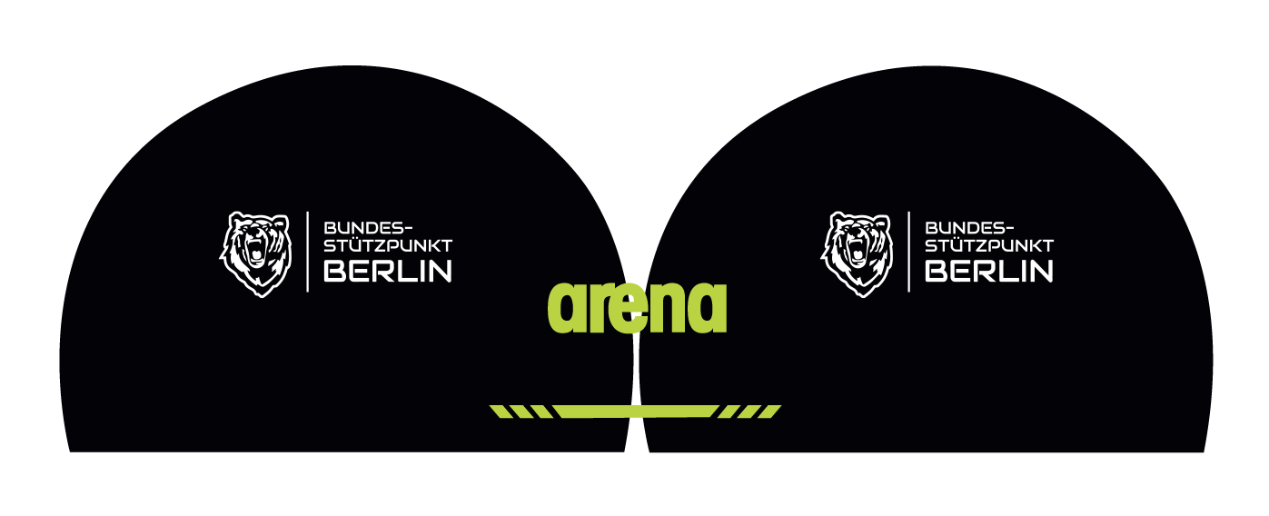 Berlin Stützpunkt Badekappe Verein Schwimmkappe Arena 3D Soft Kappe mit Namen Training Wettkampf