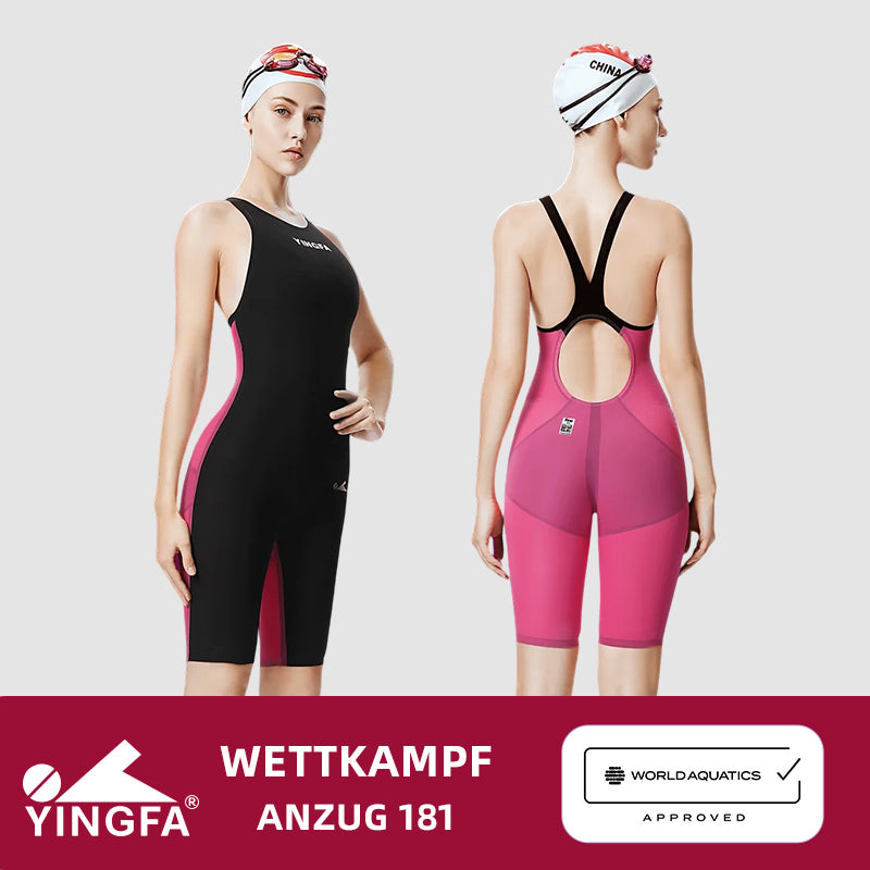 YINGFA Wettkampfanzüge Offener Rücken Schwarz/Malve