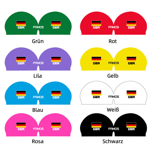 FAMOS 3D Badekappe Schwimmkappe Wettkampfbadekappe 国旗