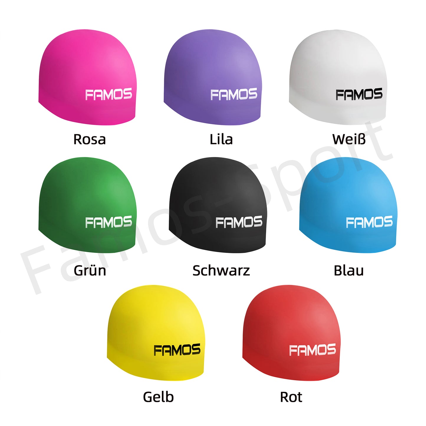 FAMOS 3D Badekappe Schwimmkappe Wettkampfbadekappe