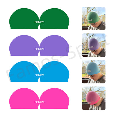 FAMOS 3D Badekappe Schwimmkappe Wettkampfbadekappe