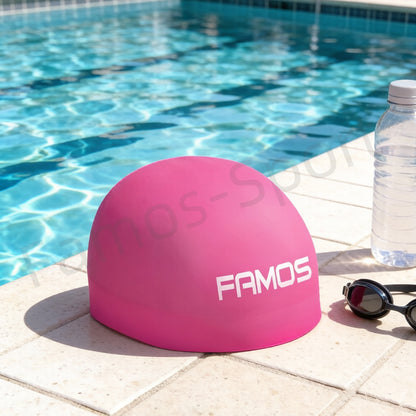 FAMOS 3D Badekappe Schwimmkappe Wettkampfbadekappe