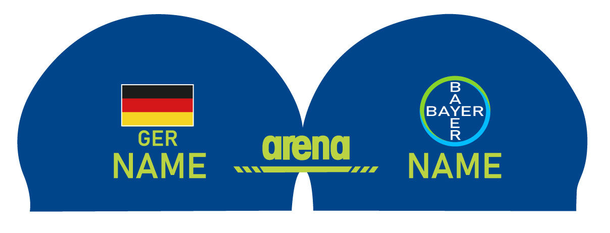 Personalisierte Schwimmkappe – mit Deutschland-Fahne, eigenem Namen & eigenem Vereinslogo – 000400 – ARENA 3D SOFT WETTKAMPF BADEKAPPE DEUTSCHLANDKAPPE / DEUTSCHLAND BADEKAPPE