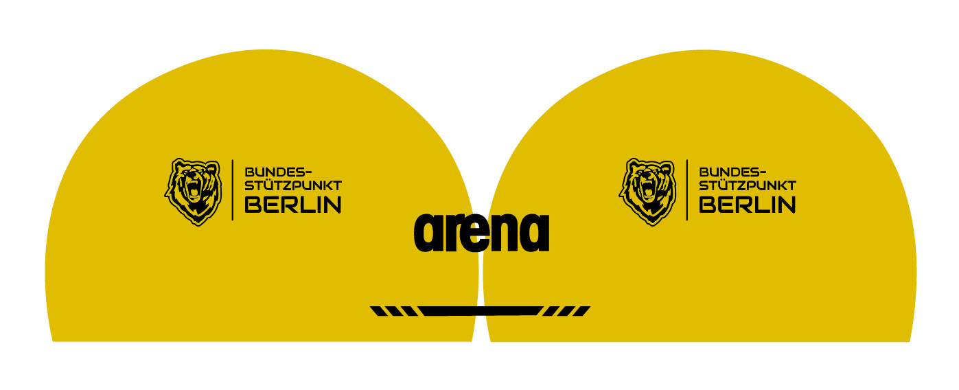 Berlin Stützpunkt Badekappe Verein Schwimmkappe Arena 3D Soft Kappe mit Namen Training Wettkampf