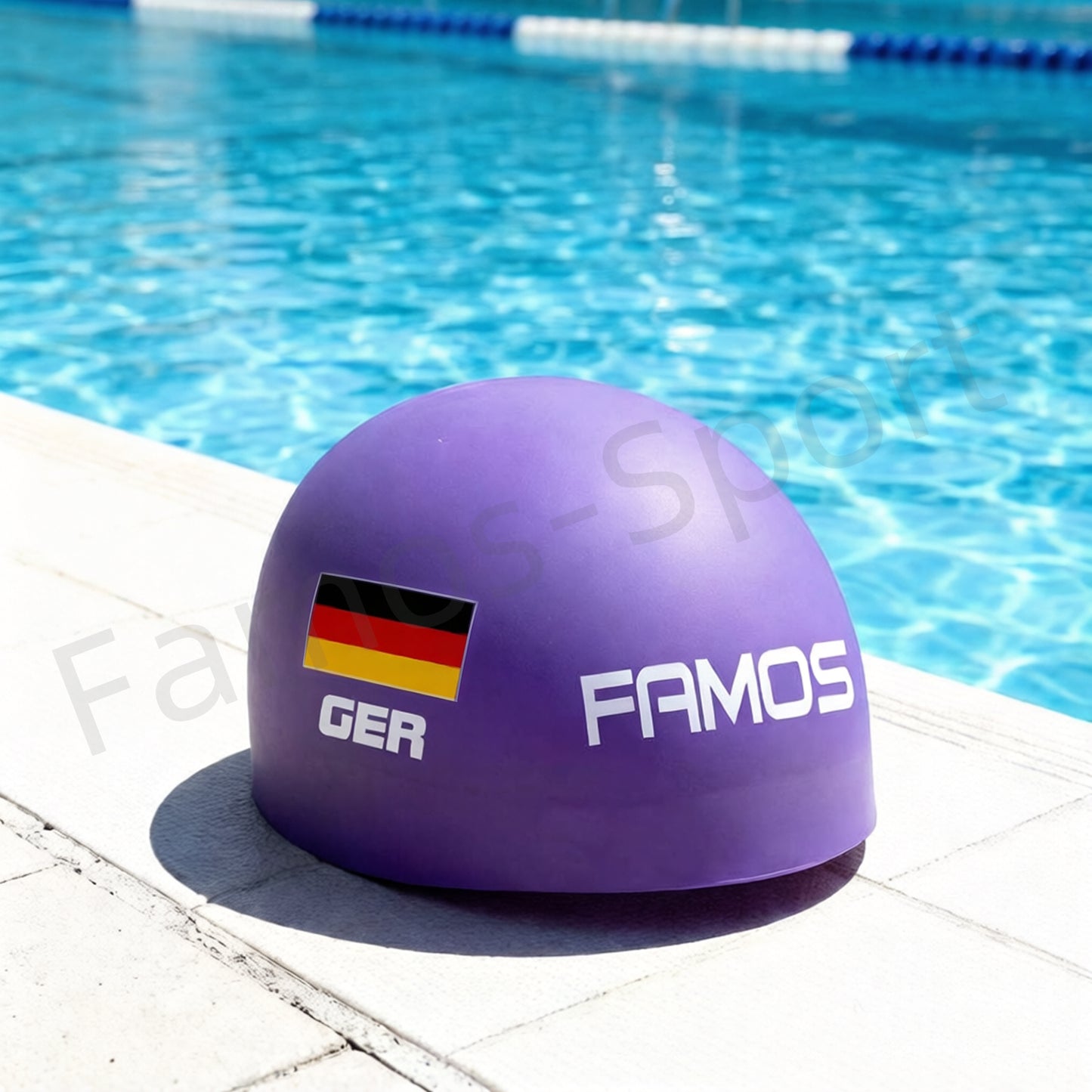 FAMOS 3D Badekappe Schwimmkappe Wettkampfbadekappe 国旗